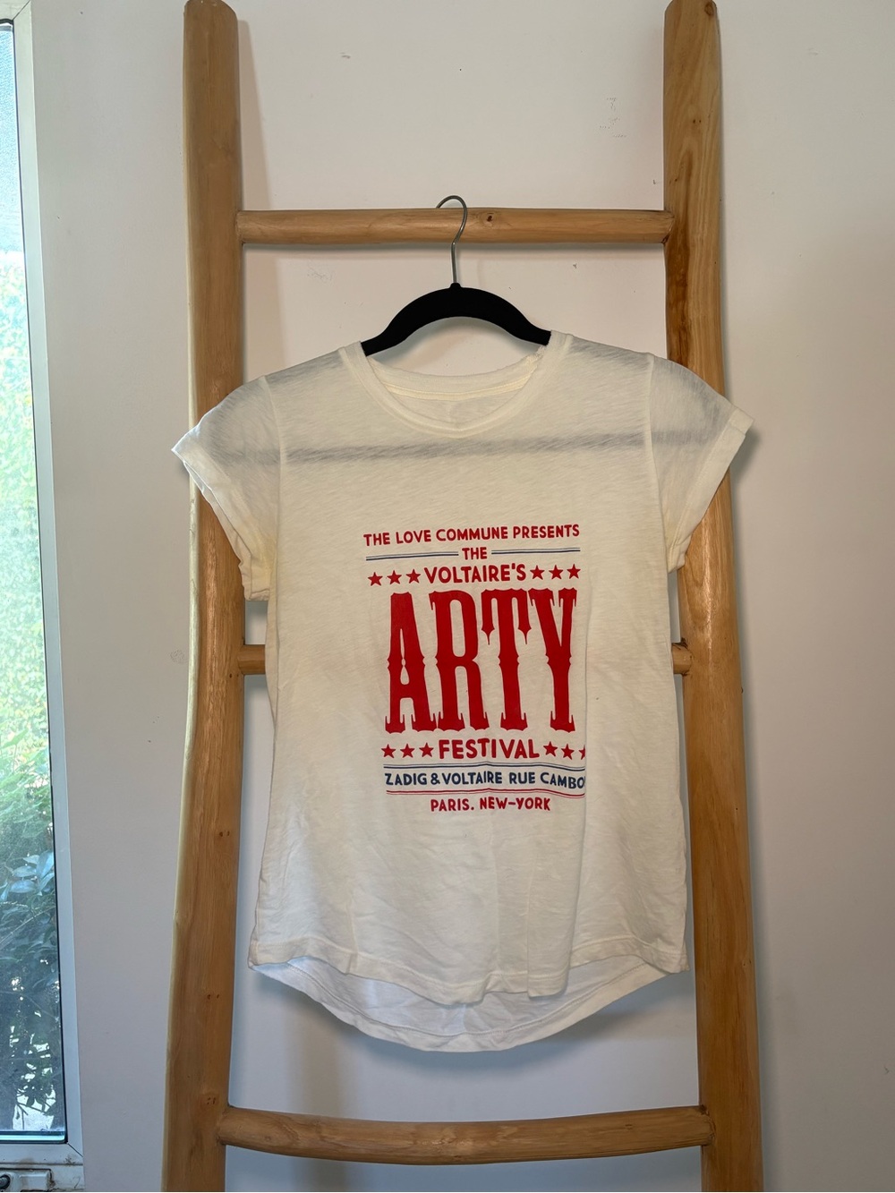 Zadig & Voltaire White Tee Art Festival Print in Red